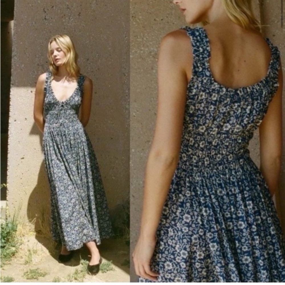 DÔEN Emmaretta blue Jessamine calico, size Small